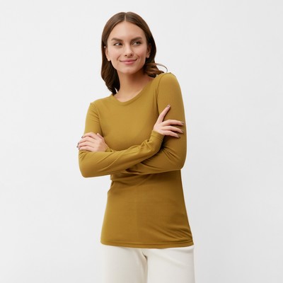 Лонгслив женский KAFTAN: Basic line, тёмно-оливковый, размер 50-52