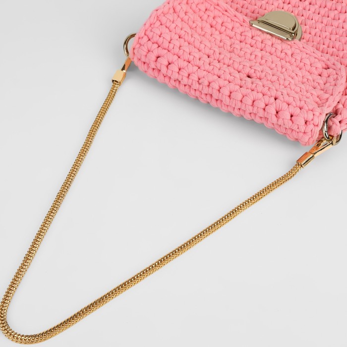 Цепочка для сумки с карабинами плетение косичка 0,6*60см металл золотой АУ