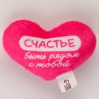 Мягкая игрушка, сердце «Счастье быть рядом с тобой», 8×6 см - Фото 2
