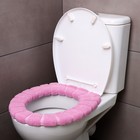 Мягкий чехол накладка на крышку и сиденье унитаза (розовая) - Фото 1