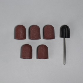 Набор для аппаратного маникюра и педикюра, основа, колпачки 5 шт., d=13×21 мм, абразивность 240
