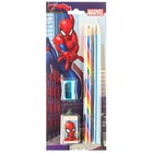 Набор канцелярский, точилка, ластик, карандаш, Человек-паук цвет МИКС - фото 8555924
