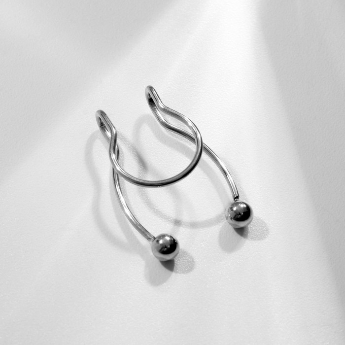 Пирсинг в нос (фейк для септума) «Шарики», цвет серебро - Фото 1