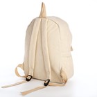 Рюкзак школьный из текстиля на молнии, 4 кармана, цвет бежевый - фото 11076436