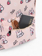 Рюкзак школьный из текстиля на молнии, 3 кармана, размер 28×12.5×37 см, бежевый/розовый 9853322