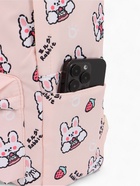 Рюкзак школьный из текстиля на молнии, 3 кармана, размер 28×12.5×37 см, бежевый/розовый 9853322