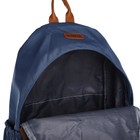 Рюкзак школьный из текстиля на молнии, 4 кармана, цвет синий - фото 11076466