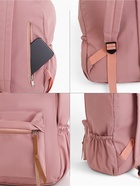 Рюкзак школьный на молнии, с карманами, однотонный, размер 28×12×41 см, розовый - фото 49626707
