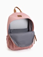 Рюкзак школьный на молнии, с карманами, однотонный, размер 28×12×41 см, розовый - фото 49626709