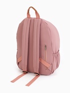 Рюкзак школьный на молнии, с карманами, однотонный, размер 28×12×41 см, розовый - фото 49626710