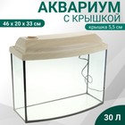 Аквариум "Телевизор" с крышкой, 30 литров, 46 х 20 х 33/38,5 см, беленый дуб - Фото 1