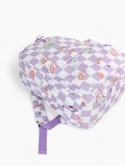 Рюкзак школьный на молнии, с карманами, в клетку, размер 28×11.5×40 см, сиреневый - фото 52291494