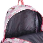 Рюкзак школьный из текстиля на молнии, 3 кармана, цвет розовый - фото 11076498
