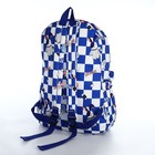 Рюкзак школьный из текстиля на молнии, 3 кармана, цвет синий - фото 11076504