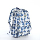 Рюкзак школьный из текстиля на молнии, 3 кармана, цвет синий - фото 320812064