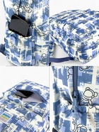 Рюкзак школьный на молнии, с карманами, с принтом, размер 28.5×12×41 см, синий - Фото 2