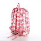 Рюкзак школьный из текстиля на молнии, 3 кармана, цвет розовый - фото 11076516