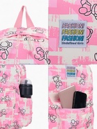 Рюкзак школьный на молнии, с карманами, с принтом, размер 28.5×12×41 см, розовый - Фото 2