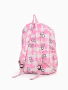 Рюкзак школьный на молнии, с карманами, с принтом, размер 28.5×12×41 см, розовый - Фото 4