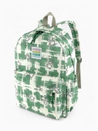 Рюкзак школьный на молнии, с карманами, с принтом, размер 28.5×12×41 см, зелёный - Фото 1