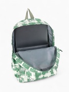 Рюкзак школьный на молнии, с карманами, с принтом, размер 28.5×12×41 см, зелёный - Фото 5