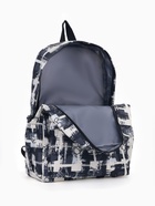 Рюкзак школьный на молнии, с карманами, с принтом, 28.5×12×41 см, чёрный - Фото 6