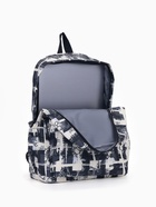 Рюкзак школьный на молнии, с карманами, с принтом, 28.5×12×41 см, чёрный - Фото 8