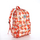 Рюкзак школьный из текстиля на молнии, 3 кармана, цвет оранжевый - фото 109497550