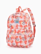 Рюкзак школьный на молнии, с карманами, с принтом, размер 28.5×12×41 см, оранжевый - Фото 1
