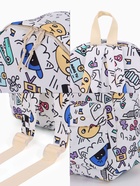 Рюкзак школьный «Граффити» из текстиля на молнии, 3 кармана, 28×12.5×37 см, белый - Фото 2