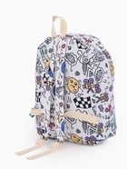 Рюкзак школьный «Граффити» из текстиля на молнии, 3 кармана, 28×12.5×37 см, белый - Фото 3