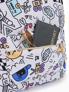 Рюкзак школьный «Граффити» из текстиля на молнии, 3 кармана, 28×12.5×37 см, белый - Фото 5