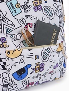 Рюкзак школьный из текстиля на молнии, 3 кармана, размер 28×12.5×37 см, белый/разноцветный 9853341