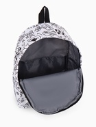 Рюкзак школьный из текстиля на молнии, 3 кармана, 28×12.5×37 см, белый - Фото 7