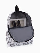 Рюкзак школьный из текстиля на молнии, 3 кармана, 28×12.5×37 см, белый - Фото 8