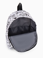 Рюкзак школьный из текстиля на молнии, 3 кармана, 28×12.5×37 см, белый - Фото 9