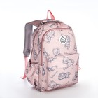 Рюкзак школьный из текстиля на молнии, 4 кармана, цвет розовый - фото 320775962