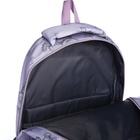 Рюкзак школьный на молнии, с карманами, с рисунком, размер 30×14×42.5 см, сиреневый 9853346 - фото 16960481