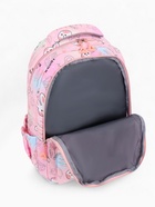Рюкзак школьный на молнии, с 2 отделами, с карманами, размер 30×15×44 см, розовый 9853350