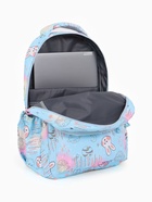 Рюкзак школьный на молнии, с 2 отделами, с карманами, размер 30×15×44 см, голубой 9853352