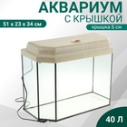 Аквариум "Панорамный" с крышкой, 40 литров, 51 х 23 х 34/39 см, беленый дуб - Фото 1