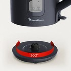 Чайник электрический Moulinex BY2M0810, пластик, 1.7 л, 2400 Вт, фильтр от накипи, чёрный - Фото 2