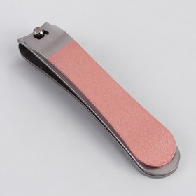 Кусачки-книпсер педикюрные, 8 см, цвет серебристый/розовый
