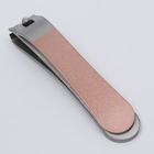 Кусачки-книпсер педикюрные, 8 см, цвет серебристый/розовое золото - фото 23373826