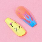 Накладные ногти «Тренд», 24 шт, клеевые пластины, форма миндаль, цвет матовый бежевый/жёлтый - фото 8522802