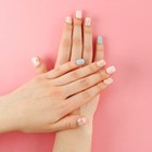 Накладные ногти «Розовые облака», 24 шт, клеевые пластины, форма квадрат, цвет глянцевый розовый/бежевый/голубой - Фото 9