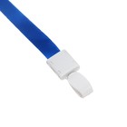 Лента для бейджа, ширина-10 мм, длина-80 см, с пластиковым держателем, синяя - Фото 2