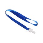 Лента для бейджа, ширина-15 мм, длина-80 см, с пластиковым держателем, синяя - фото 320776521