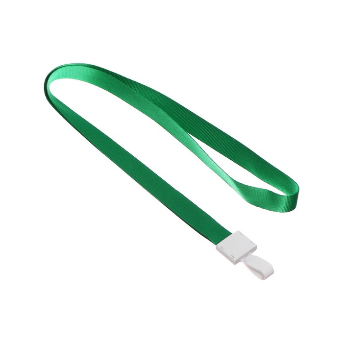 Лента для бейджа, ширина-15 мм, длина-80 см, с пластиковым держателем, зеленая