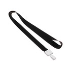 Лента для бейджа, ширина-15 мм, длина-80 см, с пластиковым держателем, черная - Фото 1